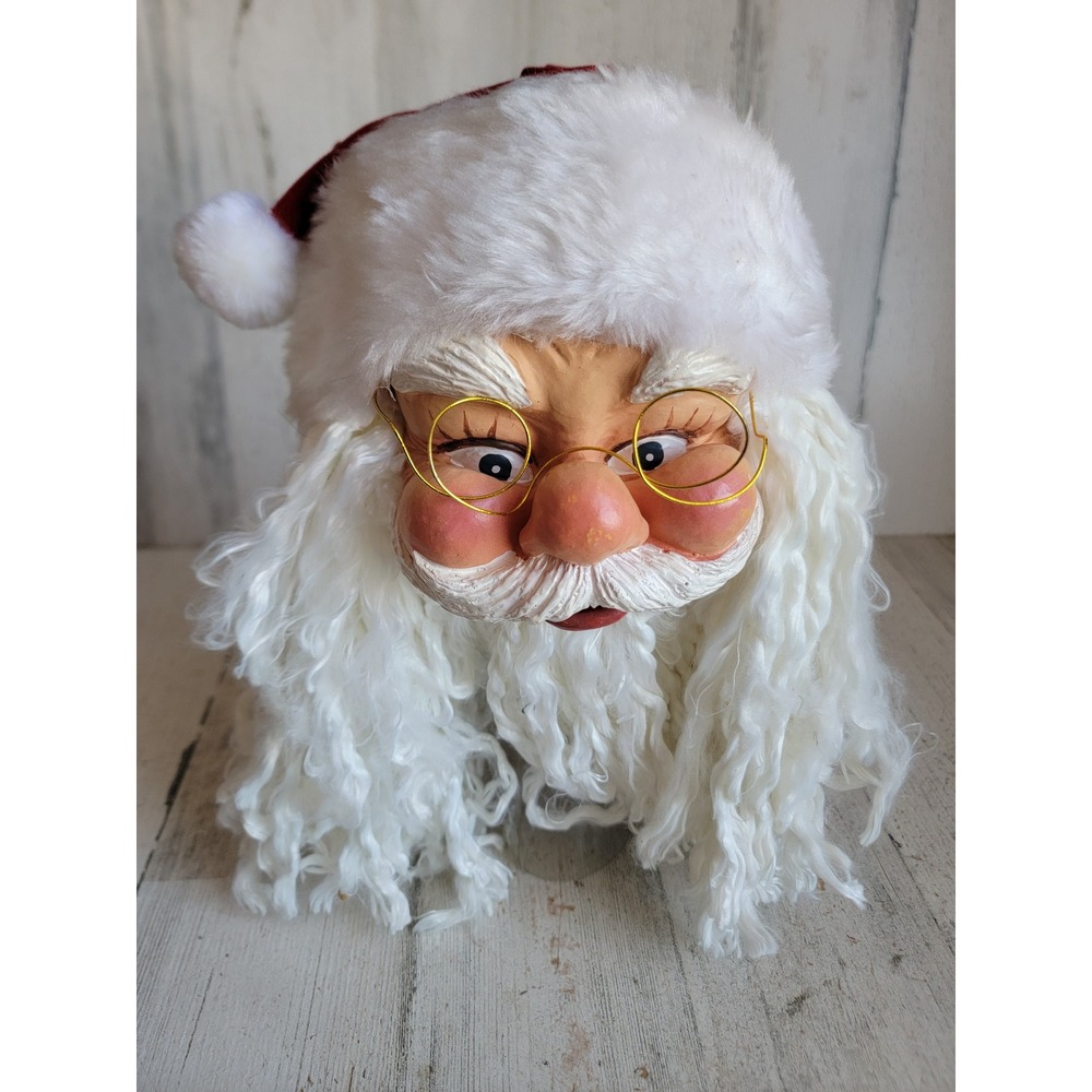Vintage Santa Claus face topper tree‎ Xmas unique home decor